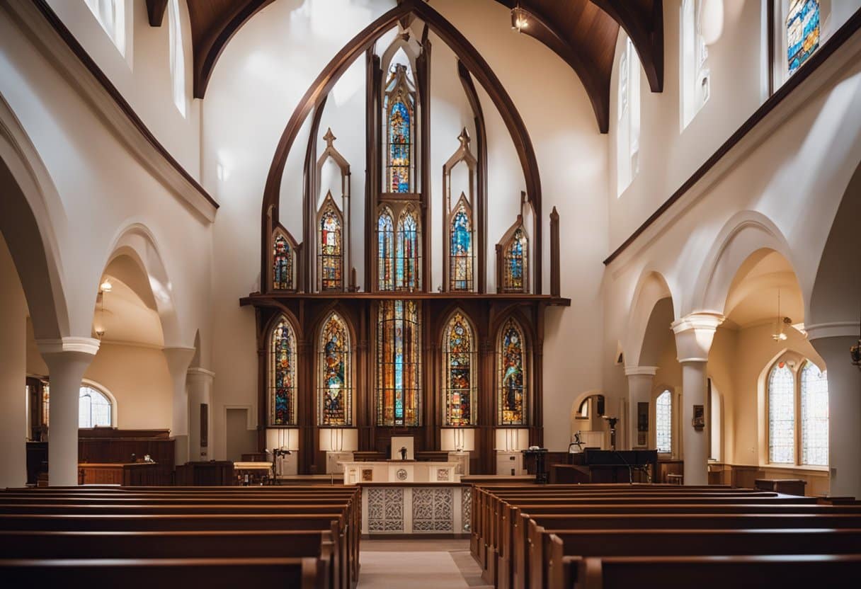 the views from the Inside of Lutheran church