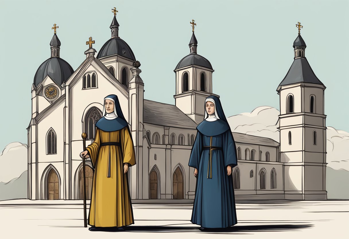 Catholic Church in the background