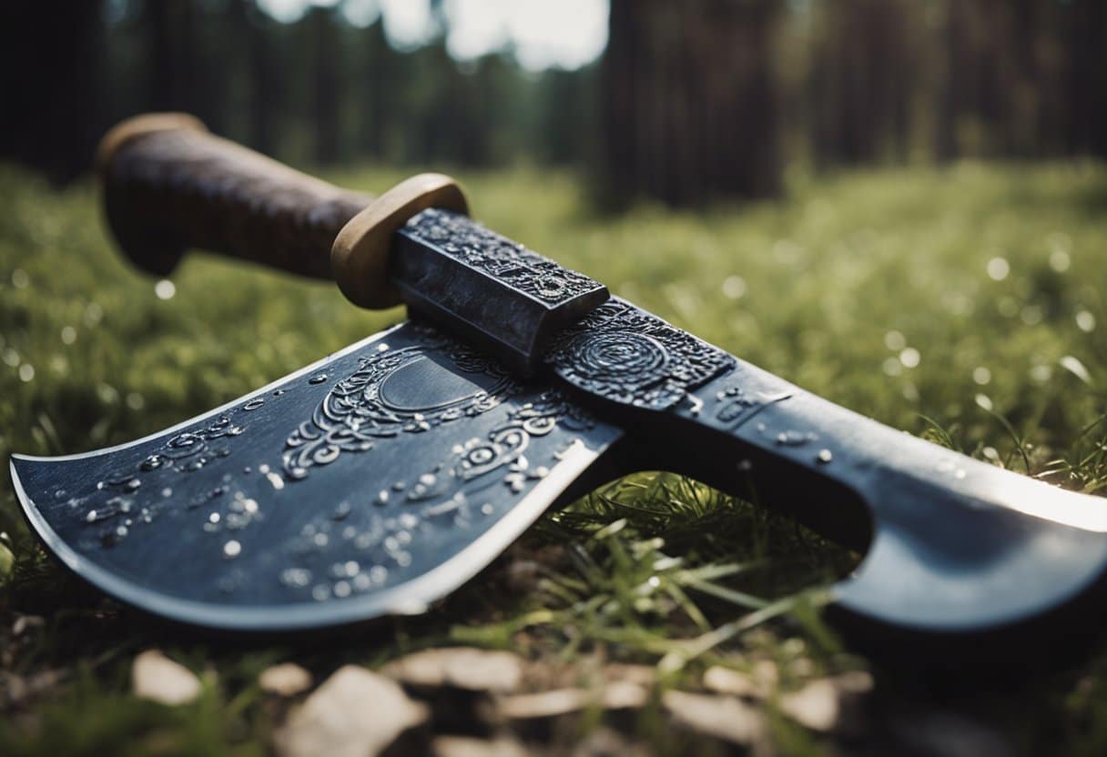 old sword and axe