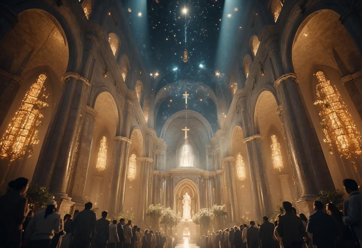 Catholics ascend to heavenly gates, judged and welcomed to afterlife