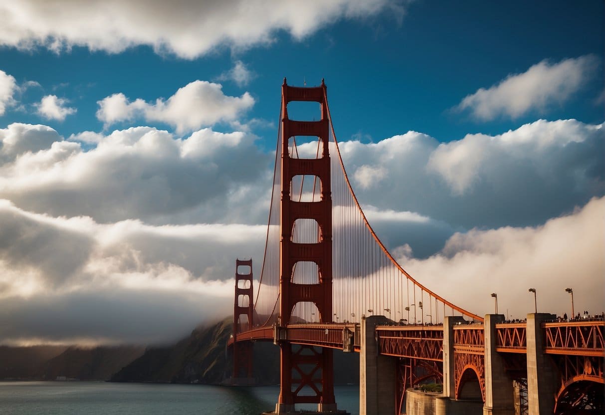 A golden gate stands tall, surrounded by endless clouds and shimmering light, symbolizing the eternal of heaven