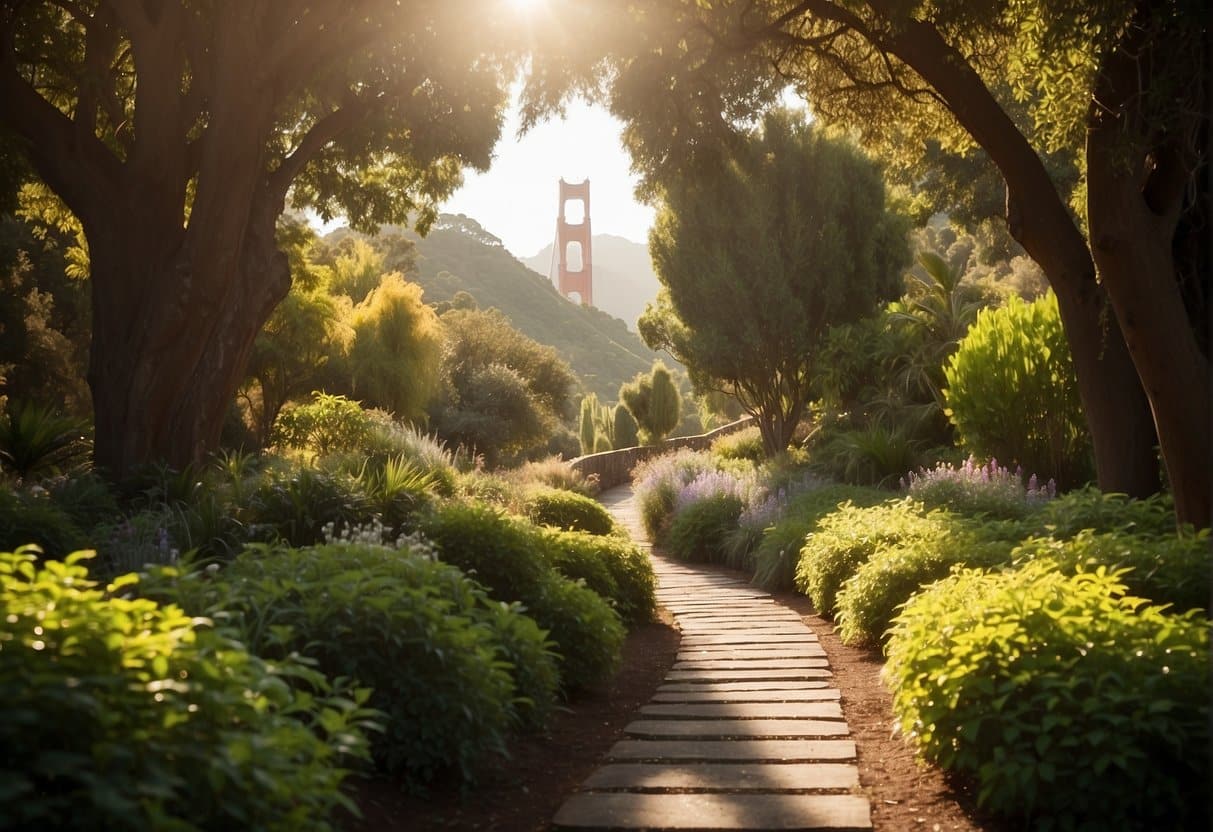 A serene path leads to a golden gate, surrounded by lush gardens and radiant light, symbolizing the journey to heaven through righteous living