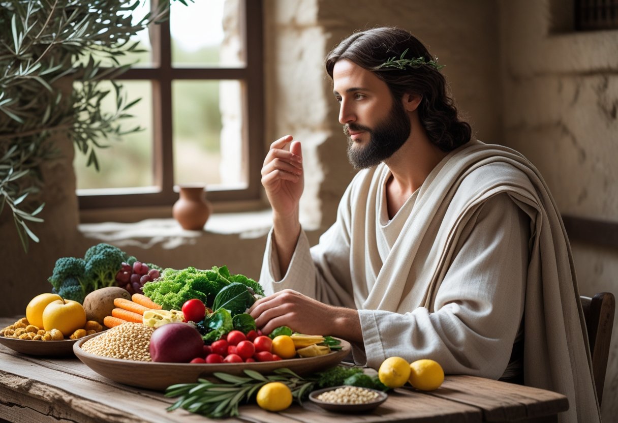 Last Supper meal showing if was Jesus a vegetarian.