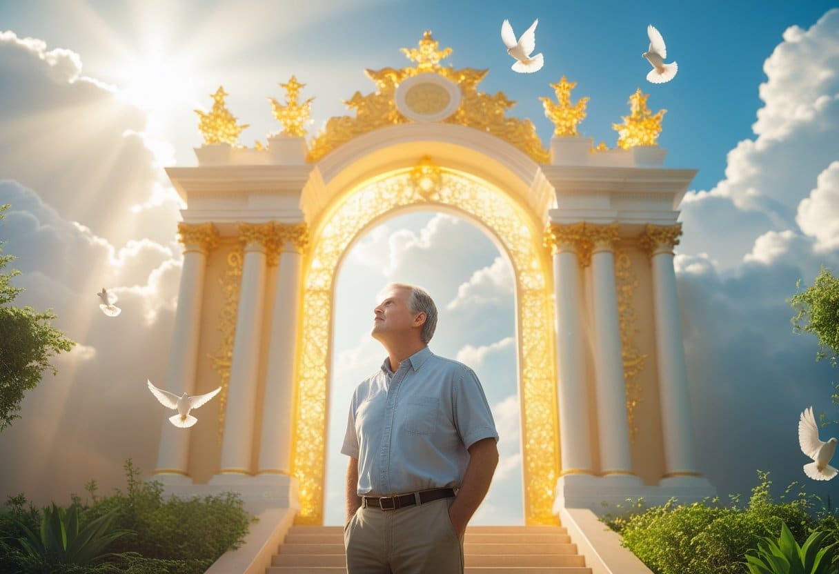 Peter the apostle receiving forgiveness from Jesus Christ.