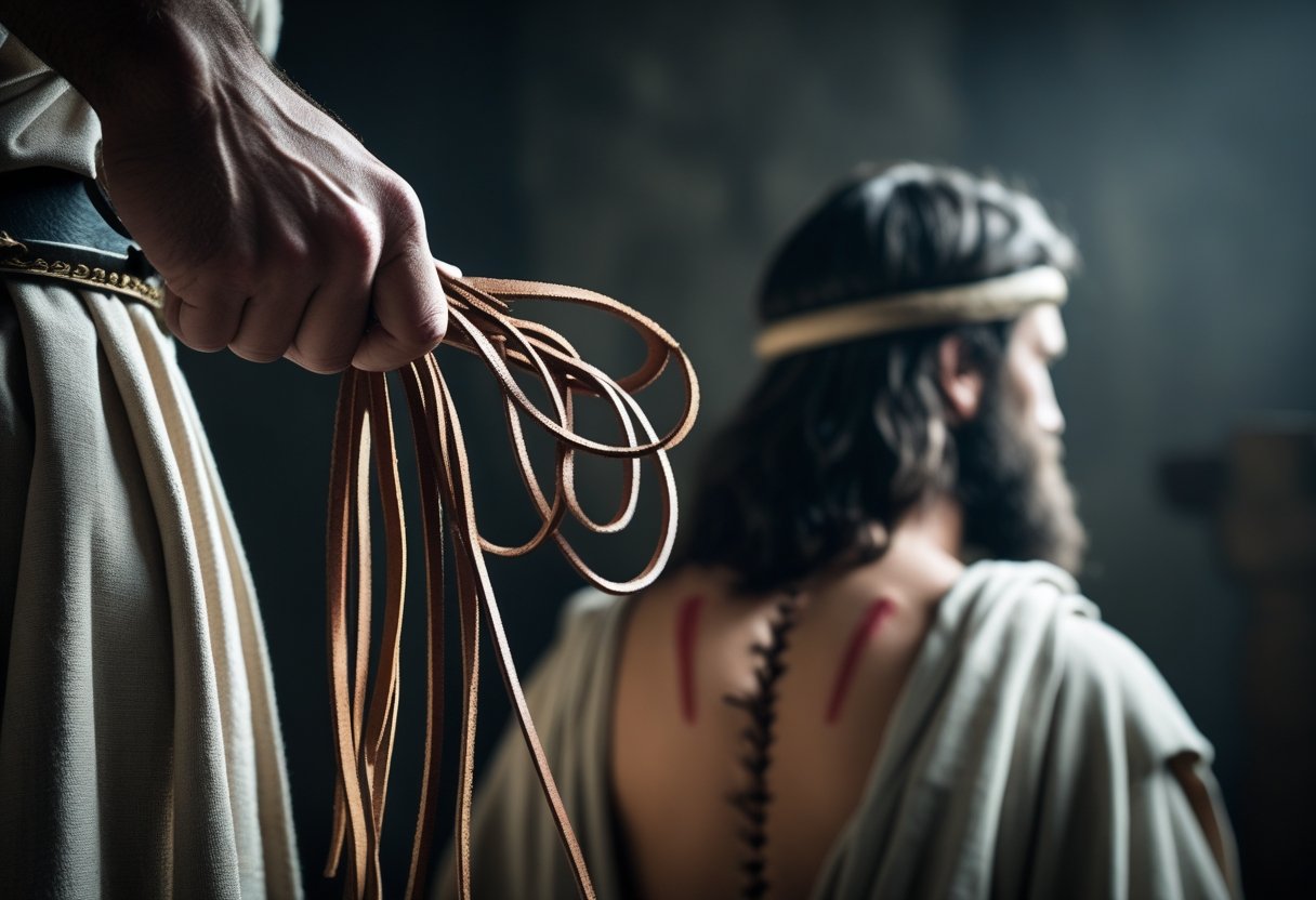 Illustration showing how many lashes Jesus endured.