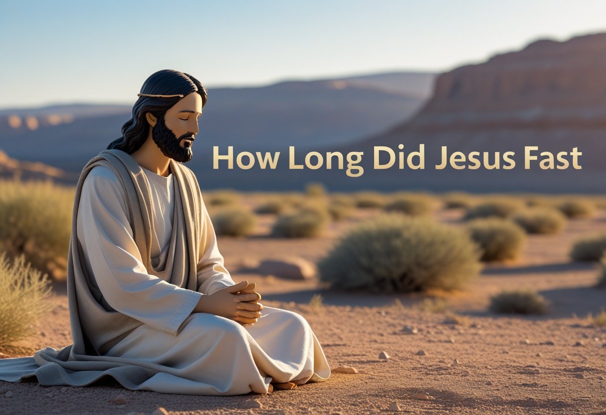Art of Christ in the desert asking how long did Jesus fast.