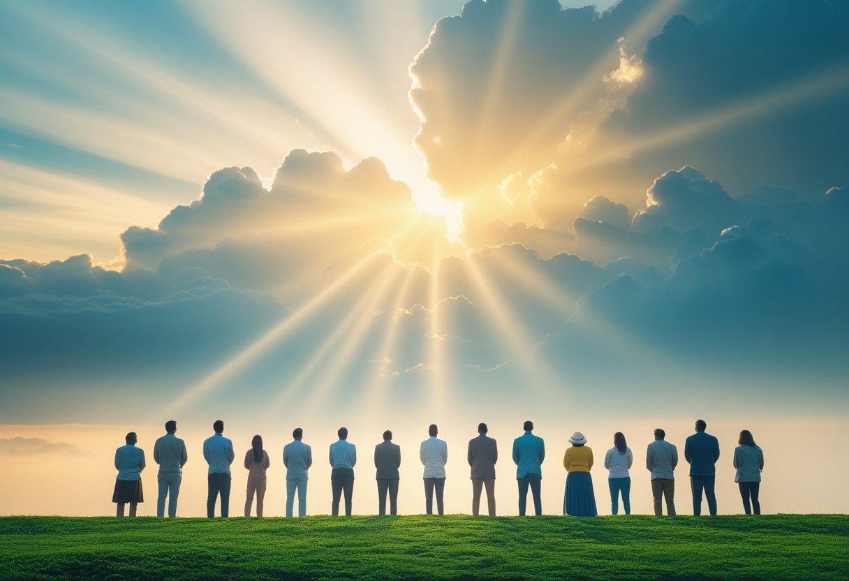 Peaceful sky symbolizing God's will done on earth as in heaven .