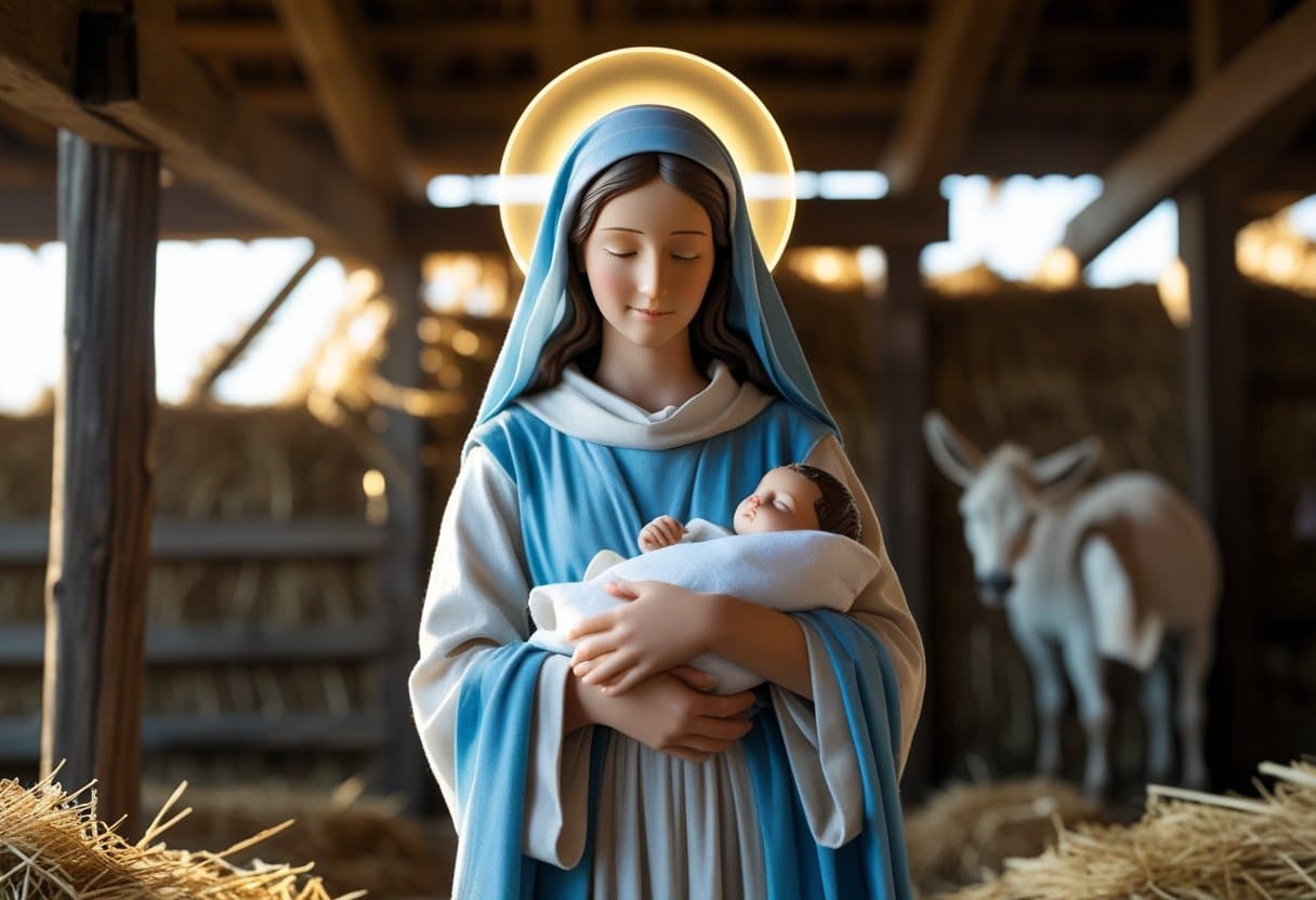 Portrait of young Mary at the time of Jesus birth.