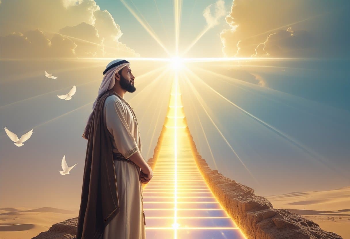 Ishmael in heaven concept - artistic depiction of Abraham's firstborn son.