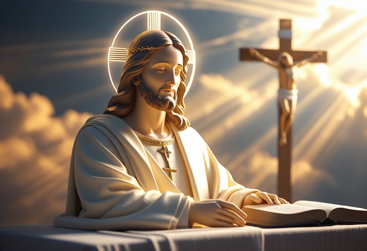 Biblical scene representing Jesus as the Son of God.