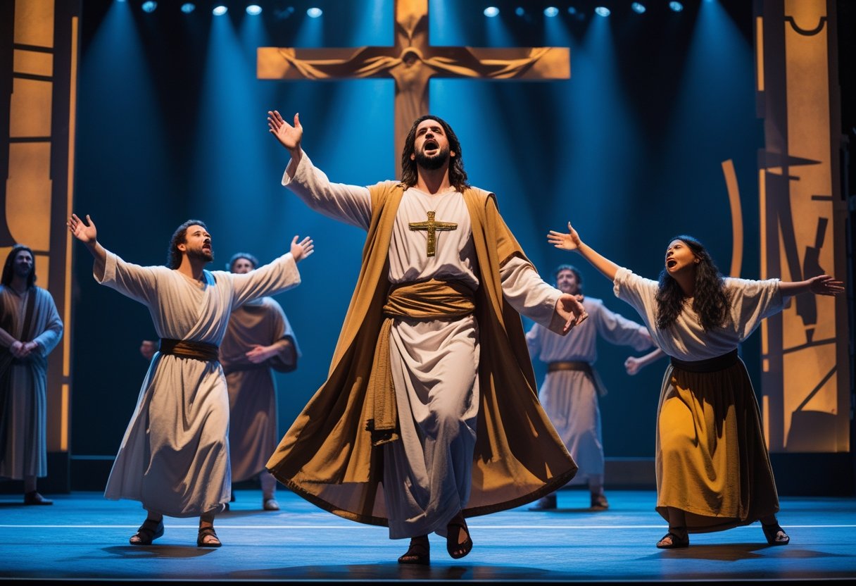 Actor playing Judas explaining what is Jesus Christ Superstar about.