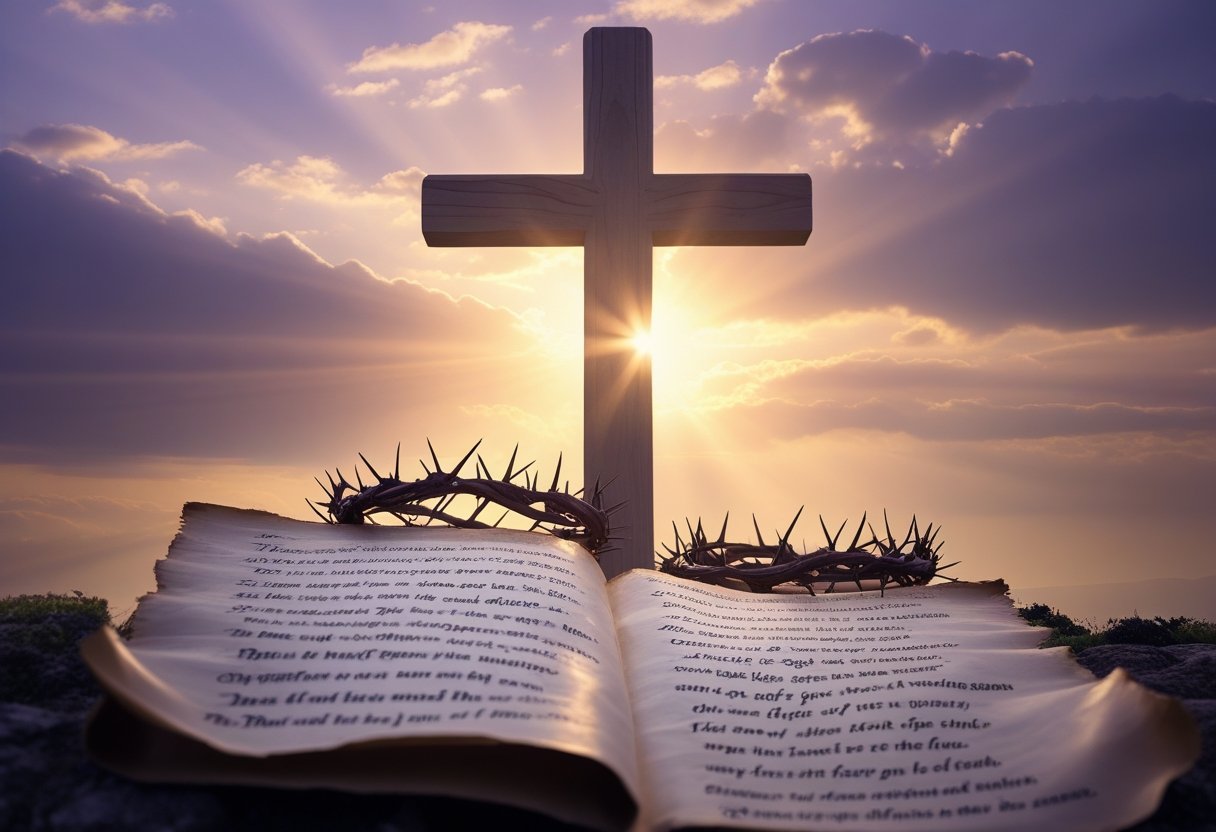 Bible verse text highlighting what did Jesus say on the cross.