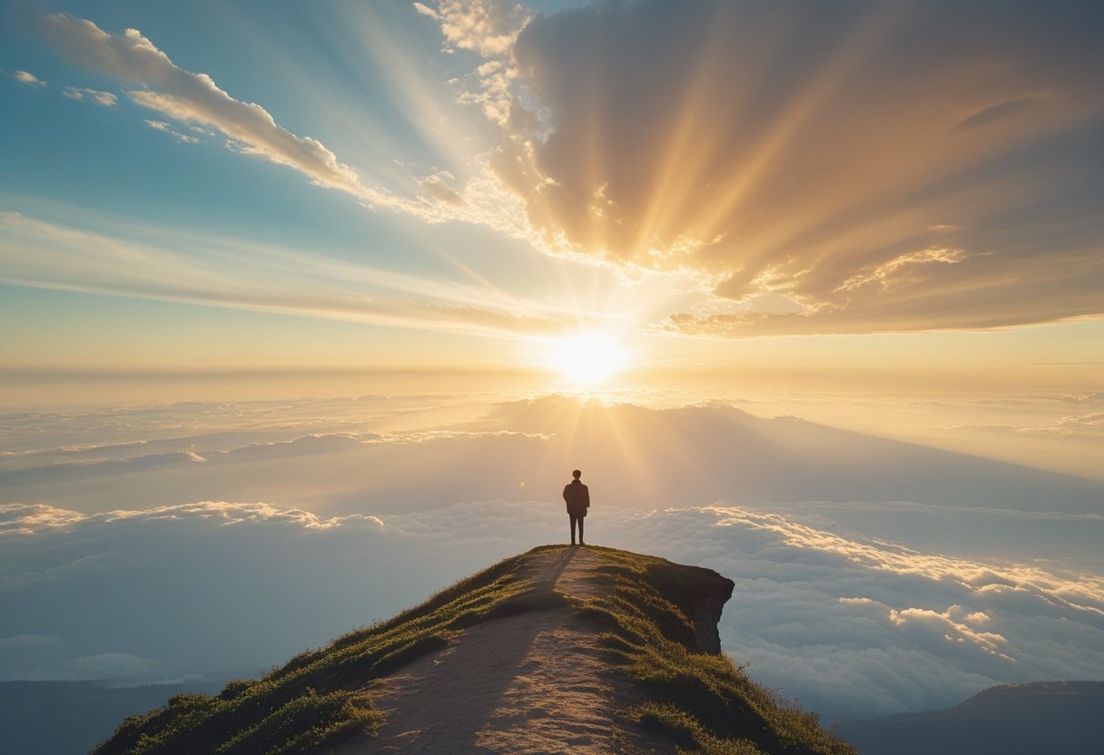 How far is heaven from earth - spiritual journey visualization.