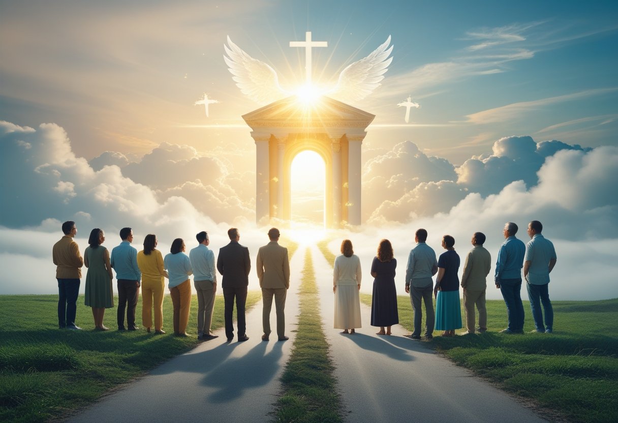 People entering heaven's gates according to Christian Scripture.