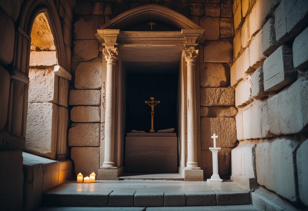 Historical photo showing where Jesus' tomb is believed to be.