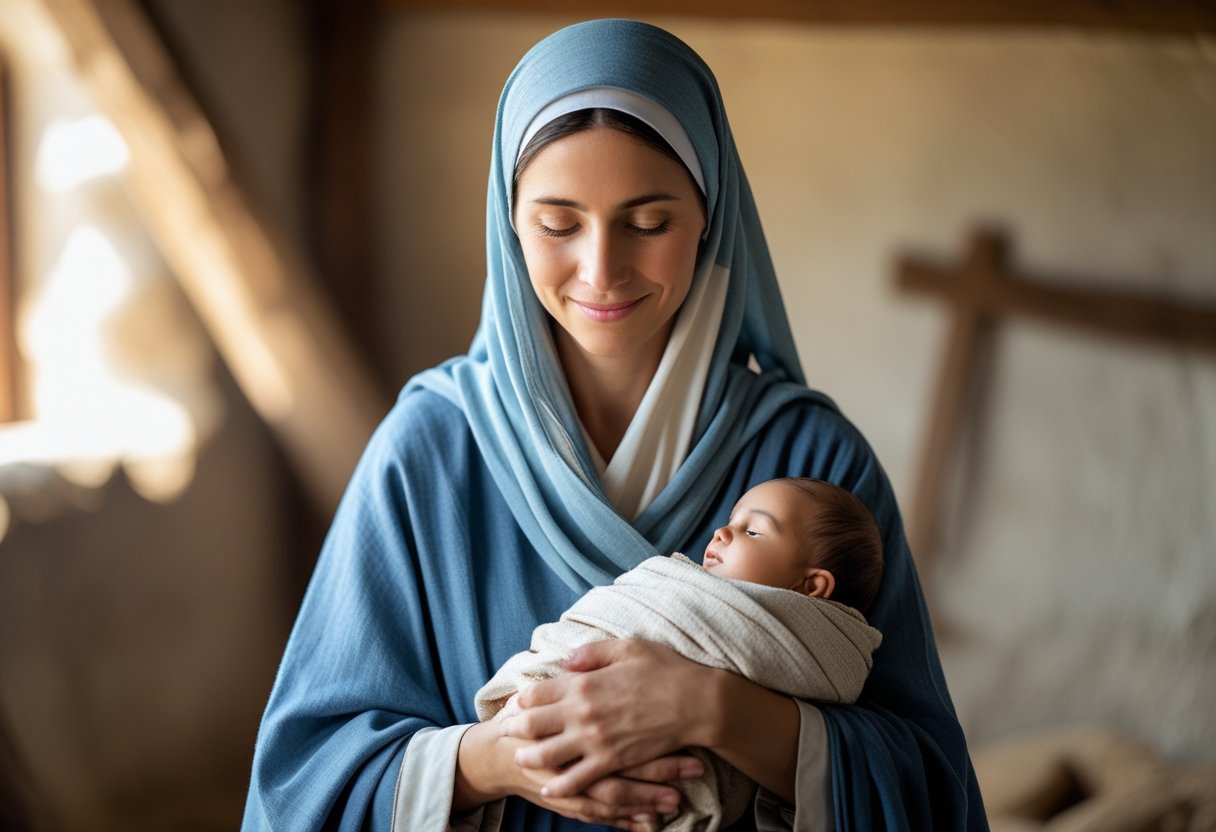 Illustration showing who was Jesus' mother in the Bible.
