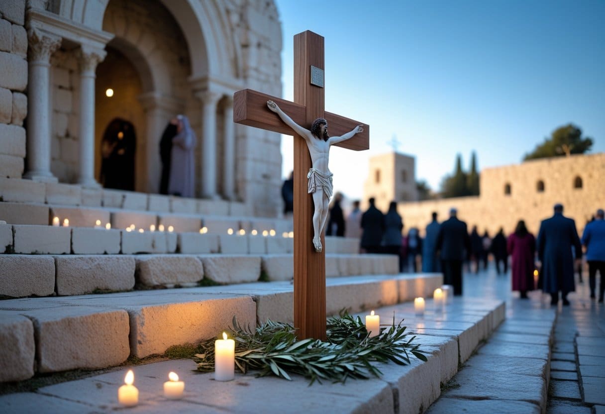Map of relics explaining where is Jesus' cross now.