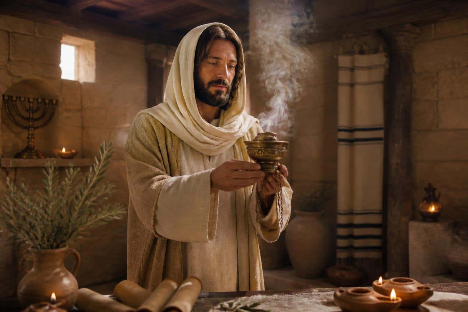 Symbolic image of rising smoke in a spiritual setting: Did Jesus Burn Incense?