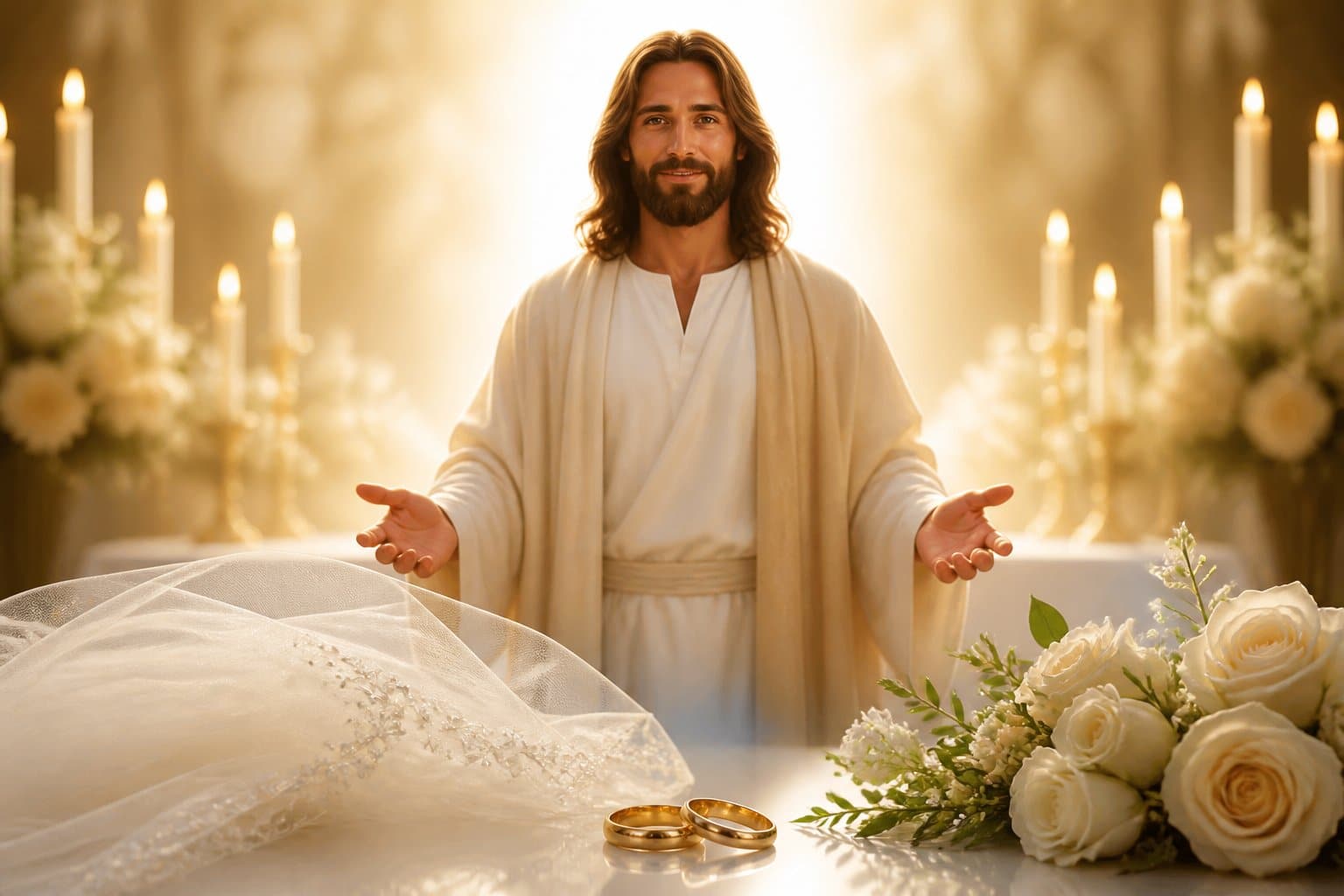 Biblical imagery representing the spiritual marriage between Christ and believers.